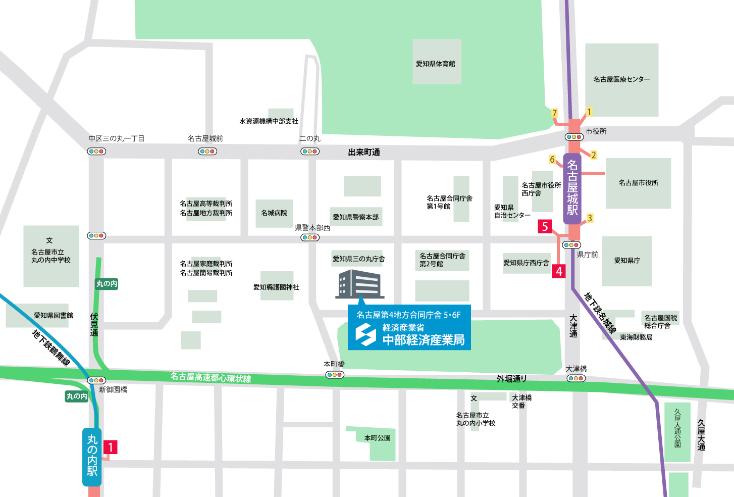 中部経済産業局アクセスマップ