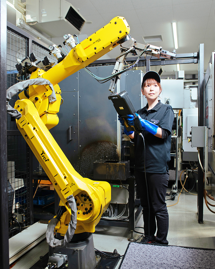 ロボットのティーチングの様子