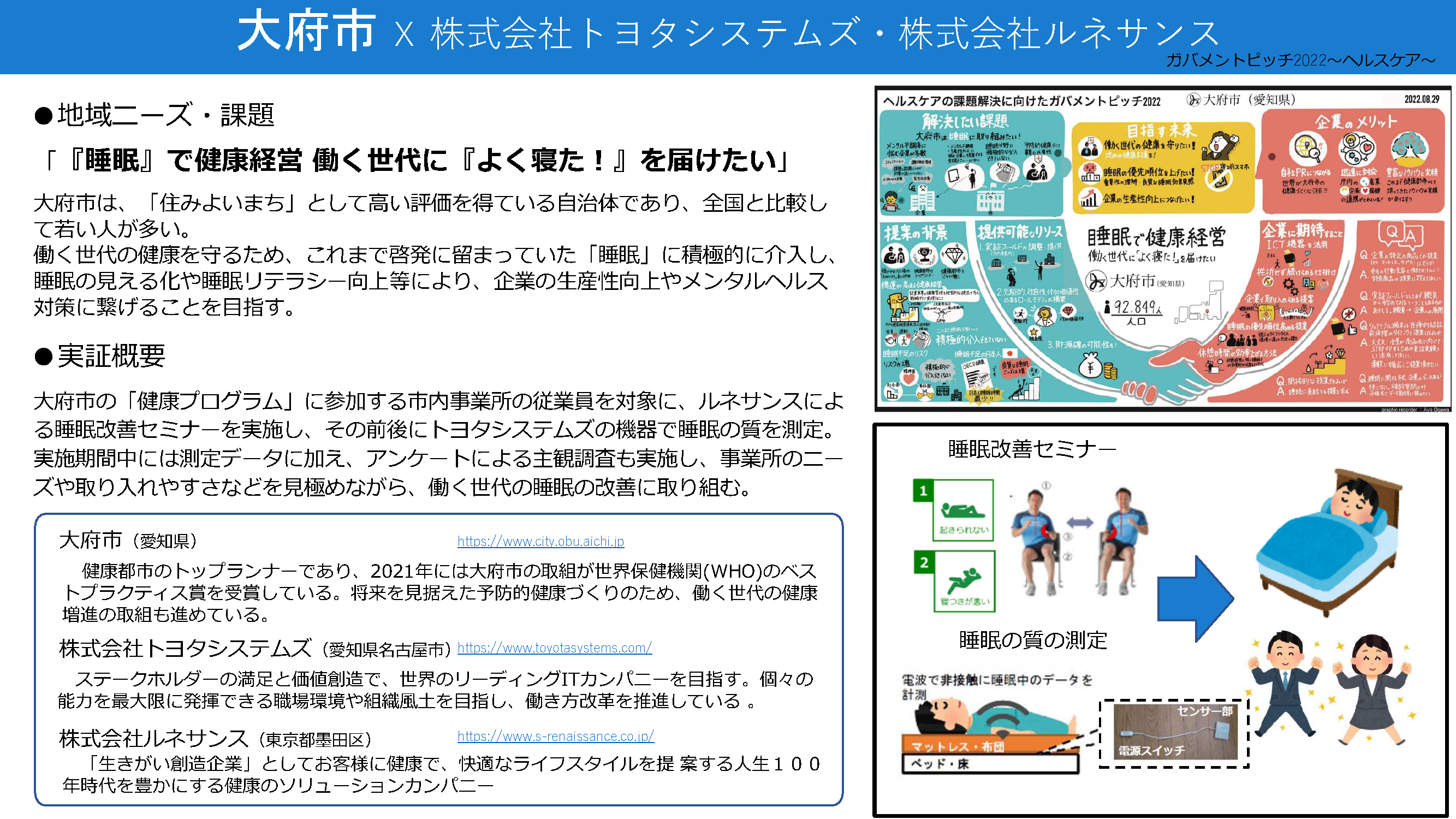 大府市×株式会社トヨタシステムズ・株式会社ルネサンス