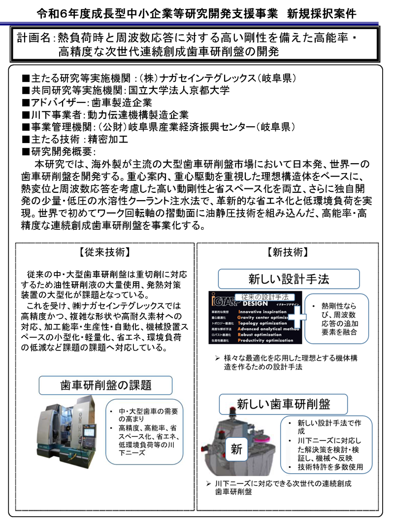 熱負荷時と周波数応答に対する高い剛性を備えた高能率・高精度な次世代連続創成歯車研削盤の開発