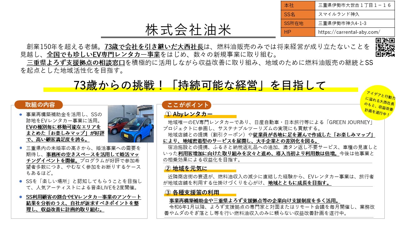 株式会社油米の取り組み事例1